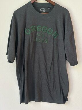 Oregon Ducks 1876 Embroidered Charcoal Gray T-Shirt (Size XL)